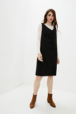 NOON black office sundress with a deep slit and a pleat at the back Garne 3037009 photo №2