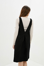 NOON czarna biurowa sukienka z głębokim rozcięciem i plisą z tyłu Garne 3037009 zdjęcie №3
