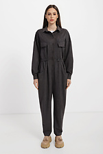 Gray EDA suede jumpsuit with trousers and large patch pockets Garne 3040009 photo №1