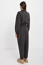 Gray EDA suede jumpsuit with trousers and large patch pockets Garne 3040009 photo №4