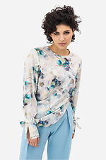 Жіноча блуза BERYL з софту молочного кольору у візерунок Garne 3042009 фото №1