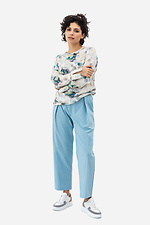 Жіноча блуза BERYL з софту молочного кольору у візерунок Garne 3042009 фото №2