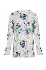 Жіноча блуза BERYL з софту молочного кольору у візерунок Garne 3042009 фото №12
