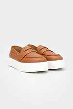 Loafer für Damen aus karamellfarbenem Leder Garne 3200009 Foto №1