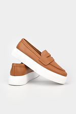 Loafer für Damen aus karamellfarbenem Leder Garne 3200009 Foto №2