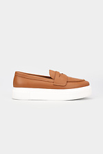Loafer für Damen aus karamellfarbenem Leder Garne 3200009 Foto №3