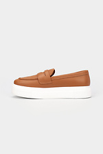 Loafer für Damen aus karamellfarbenem Leder Garne 3200009 Foto №4