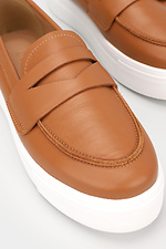 Loafer für Damen aus karamellfarbenem Leder Garne 3200009 Foto №5