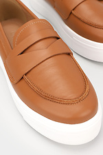 Loafer für Damen aus karamellfarbenem Leder Garne 3200009 Foto №6