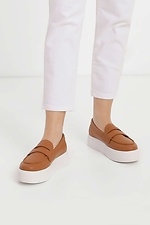 Loafer für Damen aus karamellfarbenem Leder Garne 3200009 Foto №6