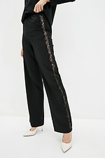 Black dress pants 1205-2 with lace side panels Garne 3037010 photo №1