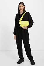 Black EDA suede jumpsuit with trousers and large patch pockets Garne 3040010 photo №2