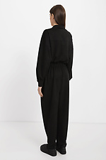 Black EDA suede jumpsuit with trousers and large patch pockets Garne 3040010 photo №4