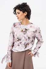 Жіноча блуза BERYL з софту рожевого кольору у візерунок Garne 3042010 фото №1