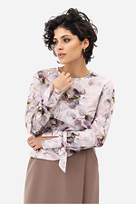 Женская блузка BERYL с софтом розового цвета в узор Garne 3042010 фото №5