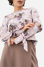 Женская блузка BERYL с софтом розового цвета в узор Garne 3042010 фото №6
