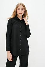 Черная классическая блуза 1004 с кружевом на спинке Garne 3037011 фото №1