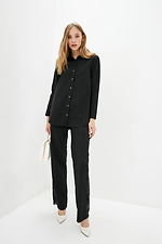 Черная классическая блуза 1004 с кружевом на спинке Garne 3037011 фото №2