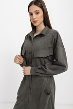 Green EDA suede jumpsuit with trousers and large patch pockets Garne 3040011 photo №2