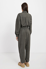 Green EDA suede jumpsuit with trousers and large patch pockets Garne 3040011 photo №4
