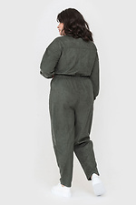 Green EDA suede jumpsuit with trousers and large patch pockets Garne 3040011 photo №8