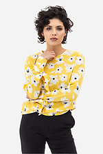 Bluzka damska BERYL z żółtego miękkiego materiału w kwiaty Garne 3042011 zdjęcie №4