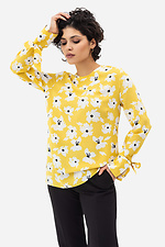 Жіноча блуза BERYL з софту жовтого кольору в квіти Garne 3042011 фото №7