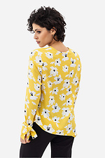 Bluzka damska BERYL z żółtego miękkiego materiału w kwiaty Garne 3042011 zdjęcie №9