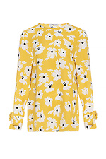 Bluzka damska BERYL z żółtego miękkiego materiału w kwiaty Garne 3042011 zdjęcie №17