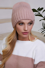 Knitted women's hat Athena powder color  4051011 photo №1