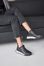 Women's short black leather boots  4207011 photo №3