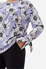 Жіноча блуза BERYL з софту фіолетового кольору в квіти Garne 3042012 фото №8