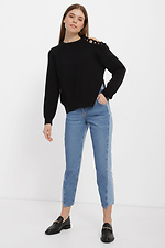 Oversized knitted sweater with open shoulder and side slit Garne 3400012 photo №2