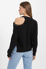 Oversized knitted sweater with open shoulder and side slit Garne 3400012 photo №3