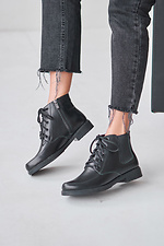 Women's short black leather boots  4207012 photo №1