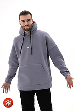Men's warm hoodie Bless 3 in gray color Teamv 8034012 photo №1
