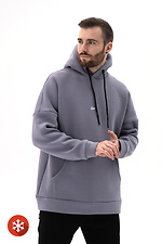 Men's warm hoodie Bless 3 in gray color Teamv 8034012 photo №2