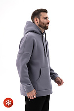 Men's warm hoodie Bless 3 in gray color Teamv 8034012 photo №5
