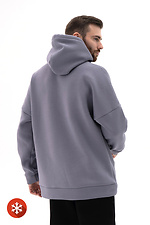 Men's warm hoodie Bless 3 in gray color Teamv 8034012 photo №6