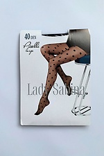 Hohe schwarze Strumpfhose 40 den mit großen Tupfen 8055012 Foto №2