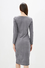Ділова сукня міді MALTA по фігурі з еко-замші сірого кольору Garne 3038013 фото №4