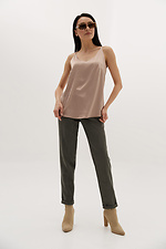 Classic high-rise trousers made of high-quality eco-suede Garne 3039013 photo №2
