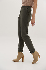Classic high-rise trousers made of high-quality eco-suede Garne 3039013 photo №4