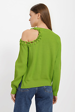 Oversized knitted sweater with open shoulder and side slit Garne 3400013 photo №3
