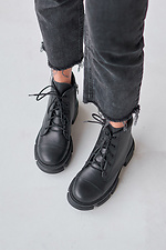 Women's leather boots of black color  4207013 photo №1