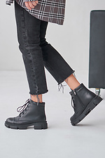 Women's leather boots of black color  4207013 photo №2