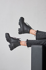 Women's leather boots of black color  4207013 photo №4