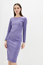 Деловое платье миди MALTA по фигуре из эко-замши фиолетового цвета Garne 3038014 фото №1