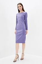Деловое платье миди MALTA по фигуре из эко-замши фиолетового цвета Garne 3038014 фото №2