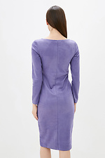 Деловое платье миди MALTA по фигуре из эко-замши фиолетового цвета Garne 3038014 фото №3